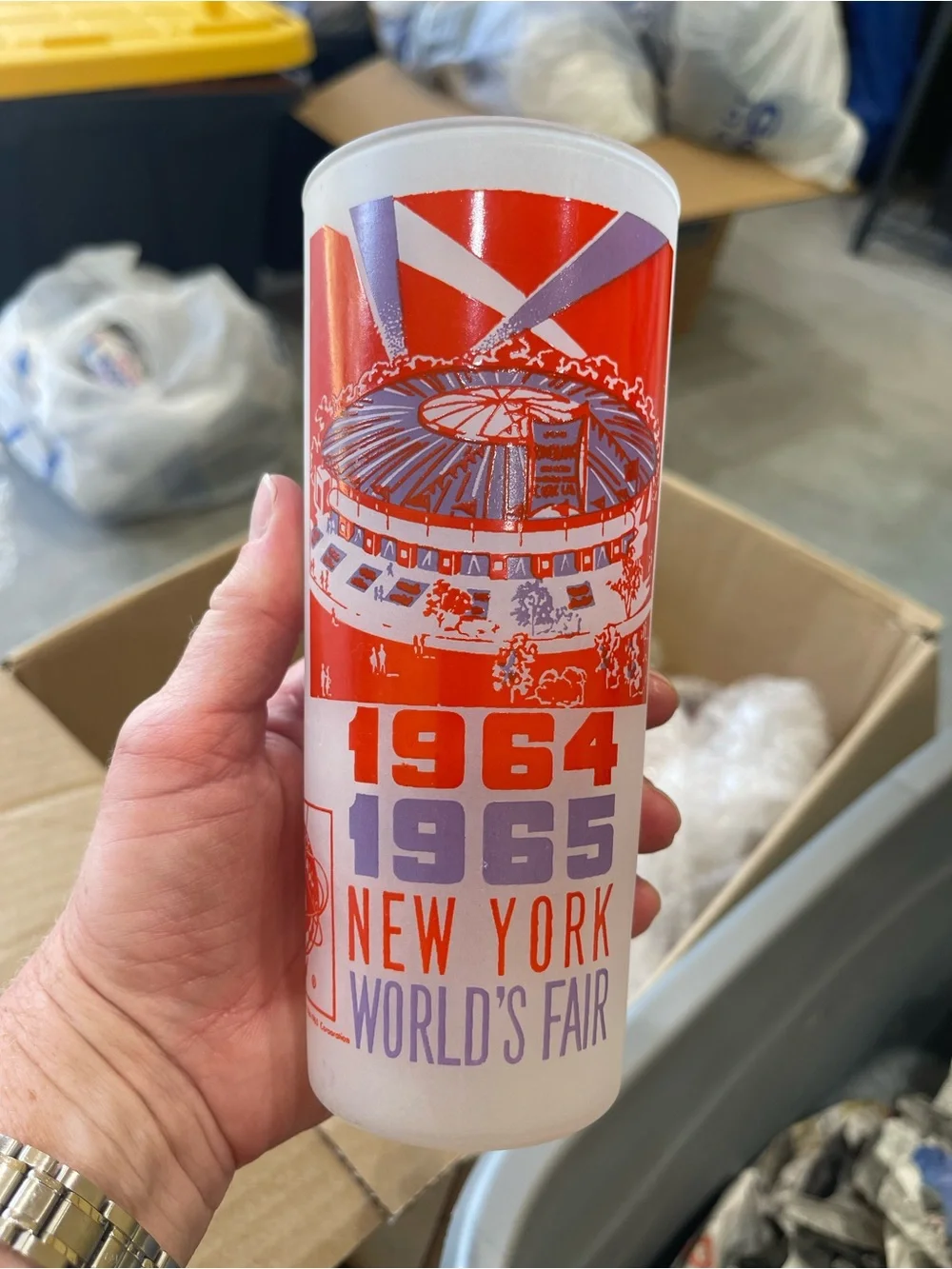 VTG 1964-65 New York World’s Fair Souvenir Drinking Glasses Set of 5 (6 total)
